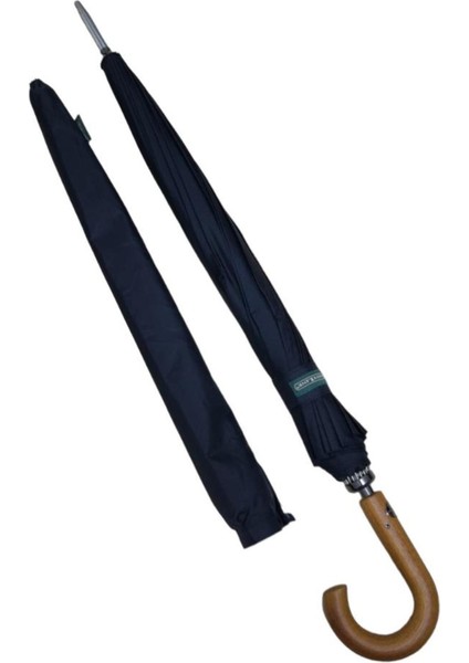 Tekno Trust Snotline-April Erkek Baston Şemsiye Ahşap Sap Siyah Renk modelleri