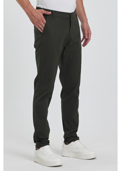 TheSeason Erkek Haki Gabardin Pamuklu Keten Slim Fit Yan Cep Esnek Chino Pantolon fiyatları