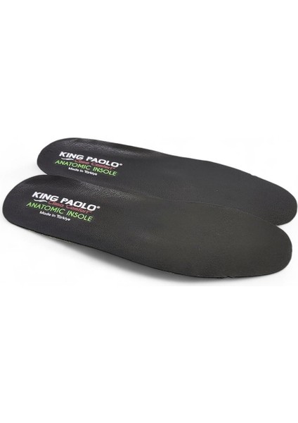King Paolo Hakiki Deri Anatomik Özel Tabanlık-Siyah