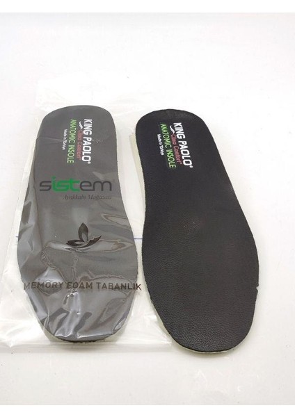 King Paolo Hakiki Deri Anatomik Özel Tabanlık-Siyah