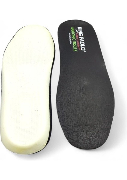 King Paolo Hakiki Deri Anatomik Özel Tabanlık-Siyah