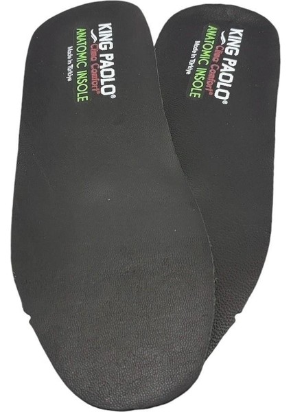 King Paolo Hakiki Deri Anatomik Özel Tabanlık-Siyah