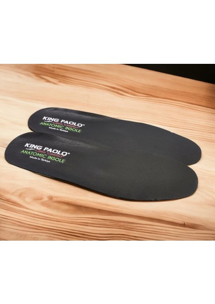 King Paolo Hakiki Deri Anatomik Özel Tabanlık-Siyah