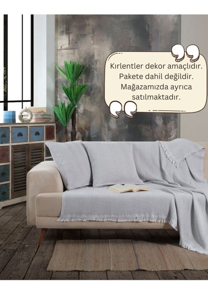 Lily Koltuk Örtüsü 150 x 200 cm Kanepe Çekyat Divan Örtüsü Şalı Pamuklu Püsküllü