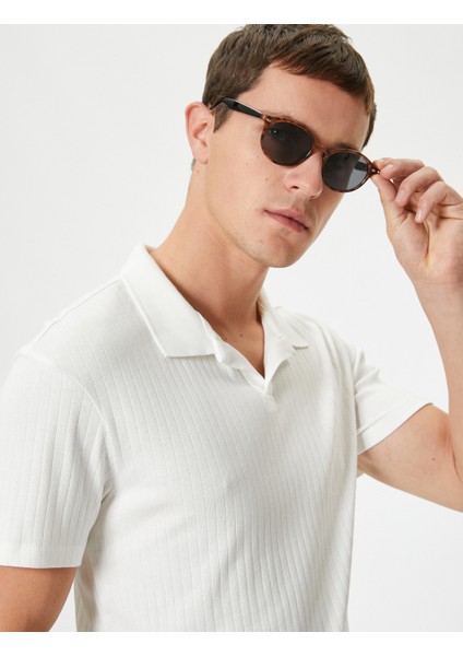 Slim Fit Tişört Polo Yaka Kısa Kollu Pamuklu