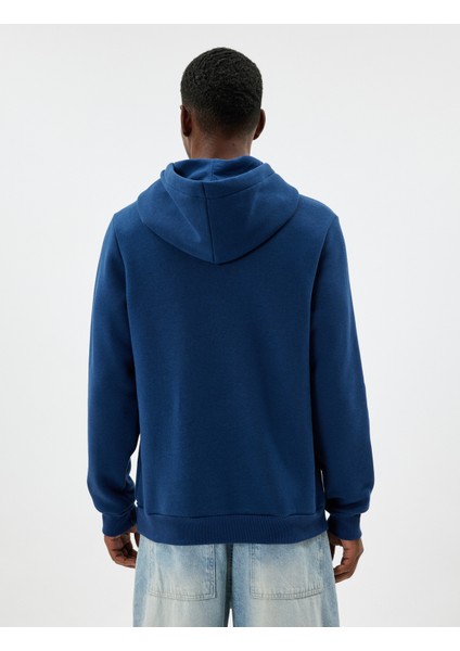 Kapşonlu Sweatshirt Basic Şardonlu Pamuk Karışımlı