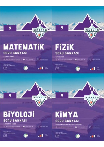 2025 Iceberg 9. Sınıf Matematik Soru Bankası - Fizik Soru Bankası - Kimya Soru Bankası - Biyoloji Soru Bankası