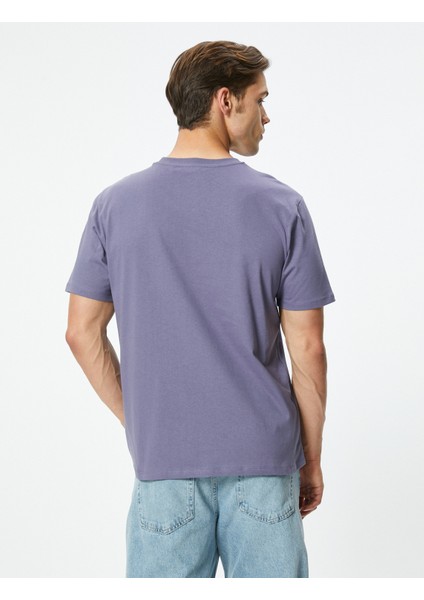 Slogan Baskılı Tişört Kısa Kollu Bisiklet Yaka Pamuklu fırsatları