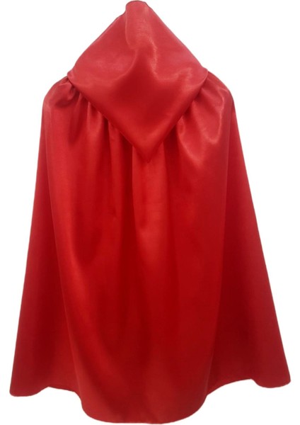 Hallowen Cadılar Bayramı Kapüşonlu Cellat Pelerini 70 cm Kırmızı Renk