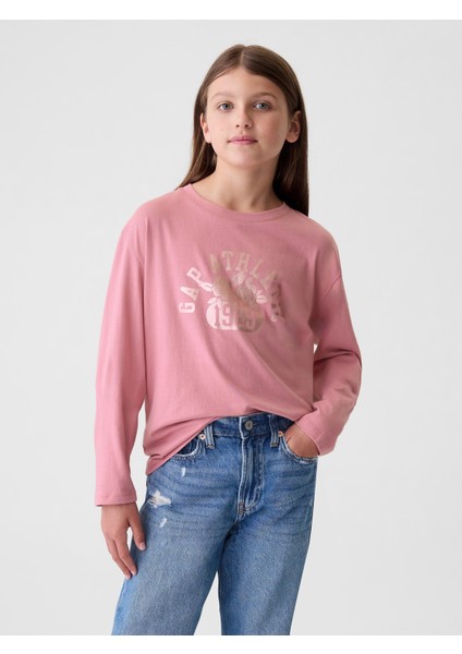 Kız Çocuk Pembe Gap Logo Relaxed T-Shirt