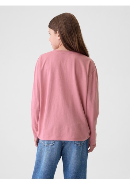 Kız Çocuk Pembe Gap Logo Relaxed T-Shirt fırsatları