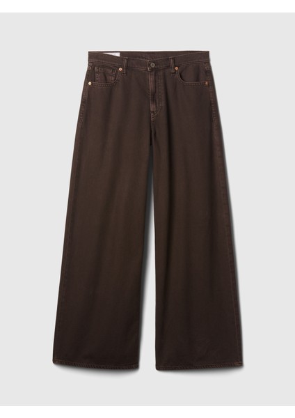 Kadın Kahverengi Mid Rise Ultrasoft Baggy Jean Pantolon modelleri