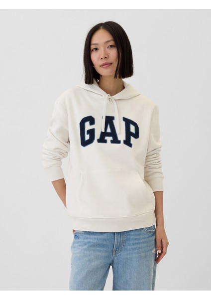 Kadın Kırık Beyaz Gap Logo Fleece Sweatshirt