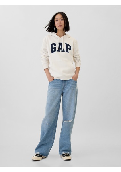 Kadın Kırık Beyaz Gap Logo Fleece Sweatshirt