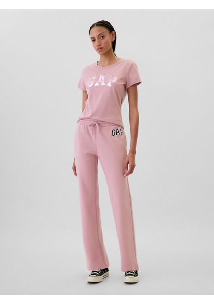 Kadın Pembe Gap Logo Bootcut Fleece Eşofman Altı