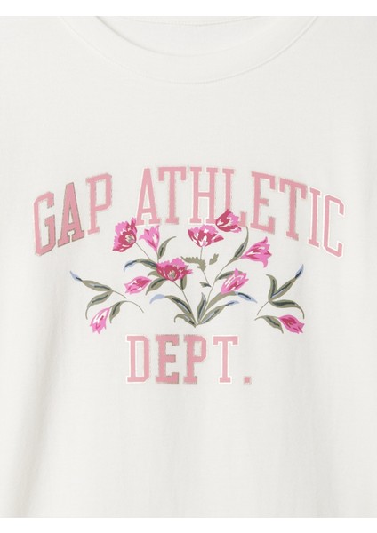 Kız Çocuk Kırık Beyaz Gap Logo Relaxed T-Shirt modelleri
