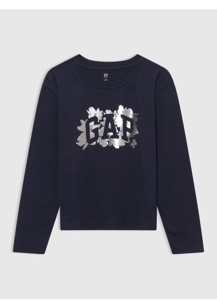 Kız Çocuk Lacivert Gap Logo Relaxed T-Shirt
