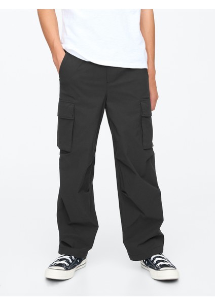 Erkek Çocuk Siyah Loose Performance Kargo Pantolon indirimleri