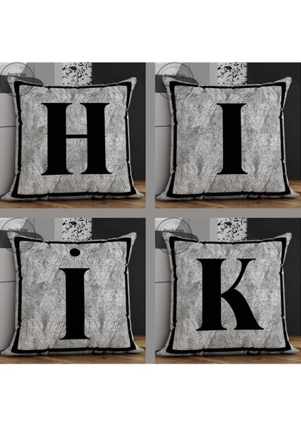 Love Kalp Dekoratif Kırlent Yastık Kılıfı 43 x 43 cm Gri fırsatları