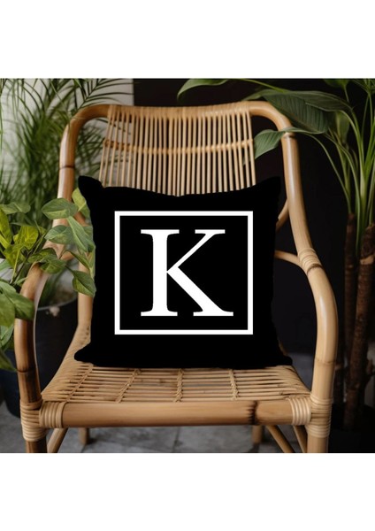 K Harfli Elyaf Dolgulu Kırlent A Harfi Süs Yastık Dekoratif Kırlent 25x25 Ya Da 40x40 cm