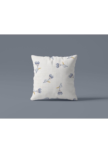 Çift Taraflı Fransız Mavi Desenli 4'lü Dijital Baskılı Kırlent Kılıfı Seti modelleri