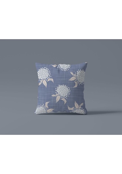 Çift Taraflı Fransız Mavi Desenli 4'lü Dijital Baskılı Kırlent Kılıfı Seti indirimleri