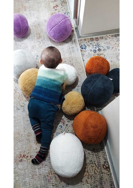 Top Kırlent Yastık 1 Küçük Hardal 25 cm