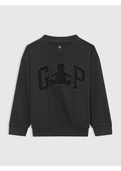 Erkek Bebek Siyah Gap Logo Brannan Bear Grafikli Sweatshirt