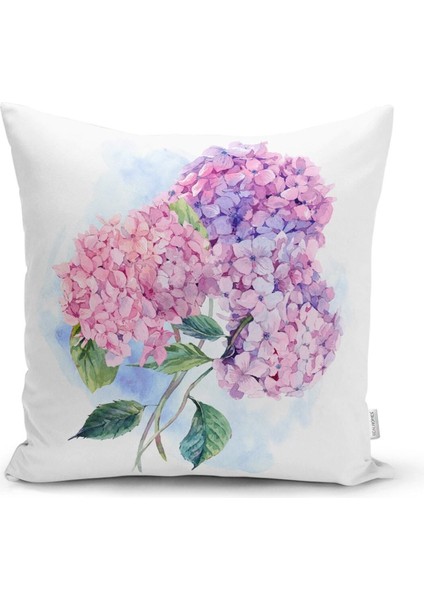 Ortanca Çiçeği Motifli Modern 4'lü Kombin Yastık Kırlent Kılıfı indirimleri