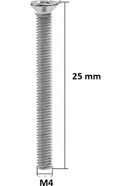 M4 x 25 mm Vida + Somun + Pul Matkap Uçlu Yhb Vida Set 50 Adet