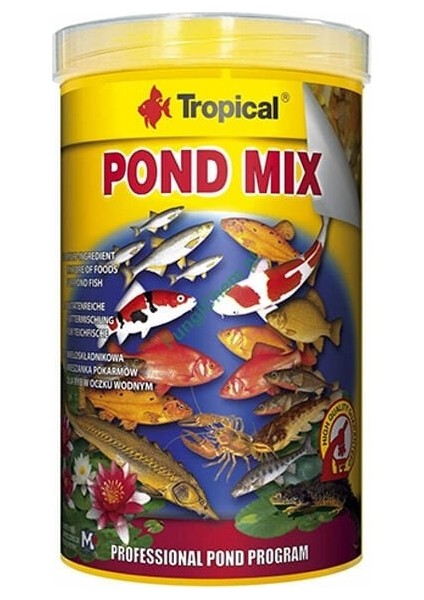 Pond Mix Bahçe Havuzunda Yaşayan Balıklar Için Yem Karışımı 1000 ml 160 gr