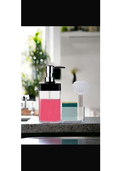 Süngerli Mutfak Sabunluğu & Bulaşık Deterjanlığı Akrilik Sıvı Sabun Deterjan Şişesi fiyatları