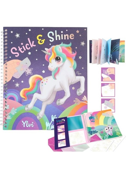 Top Model Unicorn Boyanabilir Şablonlu Stickerli Tasarım Defteri