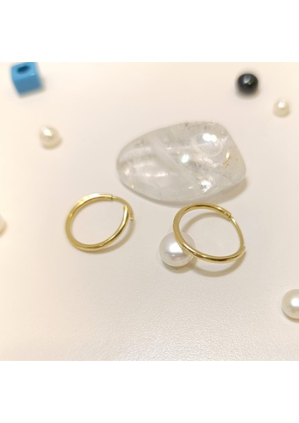 18 mm Halka Küpe 14 Ayar Altın