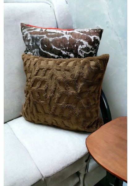Bohem Dekoratif Yastık Kılıfı Kırlent Kılıfı 43x43 cm Kahverengi Etnik Dsn fiyatları