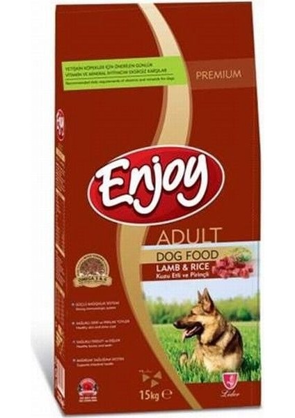 Enjoy Kuzulu ve Pirinçli Yetişkin Köpek Maması 15 kg - Enj-06