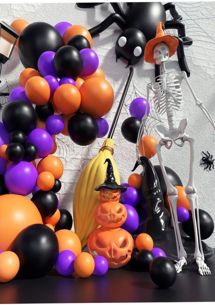 Tekno Trust Cadılar Bayramı Halloween Partisi Flama Yazı LED Işık Balon Zinciri Dekoratif 6 Parça Süsleme Seti fırsatları