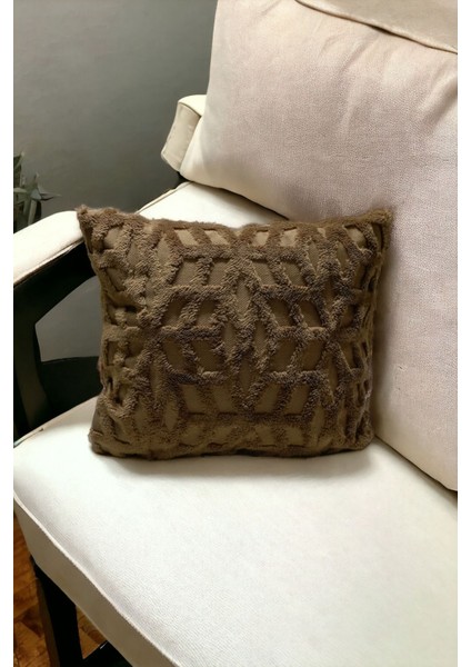 Bohem Dekoratif Yastık Kılıfı Kırlent Kılıfı 43x43 cm Kahverengi Etnik Dsn modelleri
