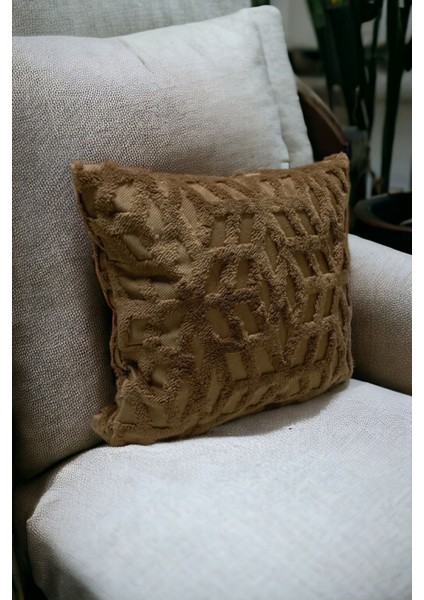 Bohem Dekoratif Yastık Kılıfı Kırlent Kılıfı 43x43 cm Kahverengi Etnik Dsn fırsatları
