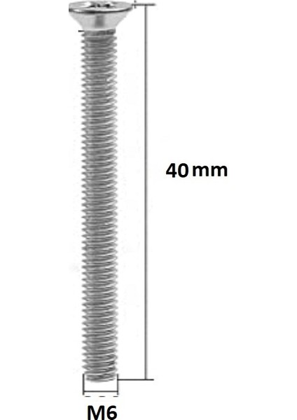 M6 x 40 mm Vida + Somun + Pul Matkap Uçlu Yhb Vida Set 50 Adet