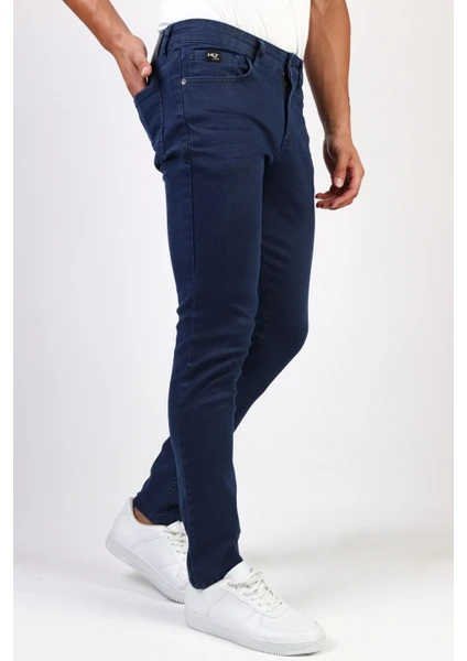 Hlt Jeans Erkek Lacivert Slim Fit Kot Pantolon 843 Yenivalblue