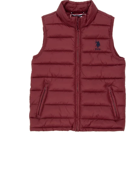 U.S. Polo Assn. Erkek Çocuk Bordo Dokuma Yelek 50293921-VR014