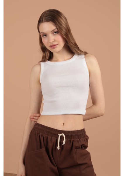 Kaşkorse Kumaş Halter Yaka Kadın Bluz Krem indirimleri