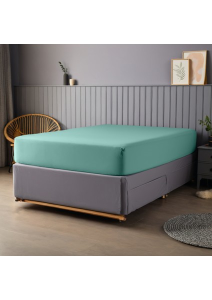 %100 Pamuk 62 Tel (155 TC) 90x200cm +30cm Yükseklik Tek Kişilik Lastikli Çarşaf