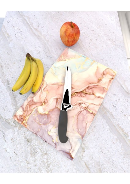 Desenli Temperli Cam Kesme Tahtası