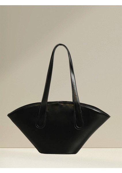 Kadın Deri Görünümlü Shopper Çanta