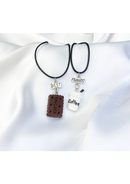 Best Friend Coffe Kurabiye Ikili Arkadaş Sevgili Kolye
