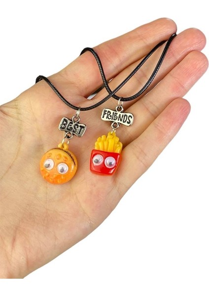 Best Friend Patates Hamburger Ikili Arkadaş Kolye fiyatları