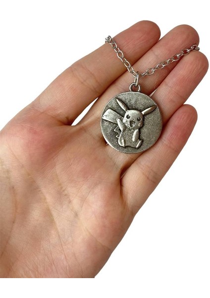 Pokemon Pikachu Pikaçu Gümüş Kaplama Kolye fiyatları