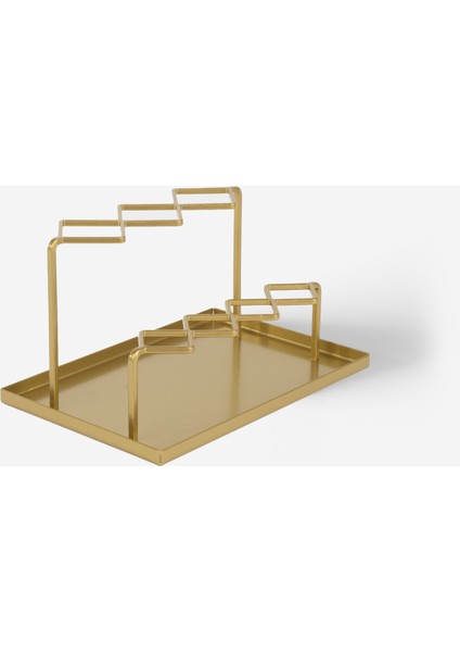 Geometrik Gold Metal Organizer - Masaüstü Kalem & Fırça Düzenleyici - Clark